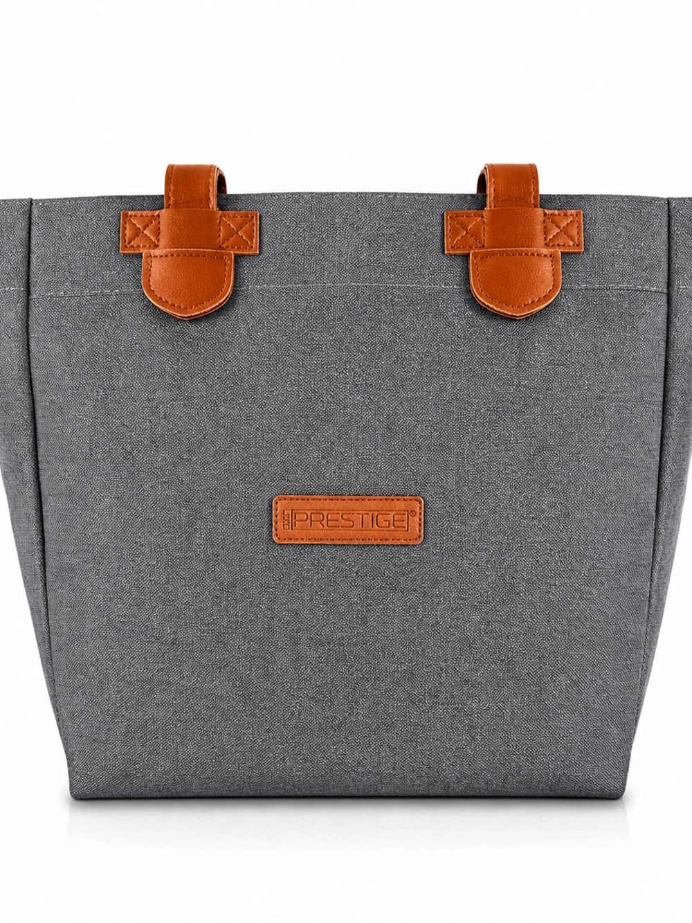 Prestige Women's Gray Laptop Tote with Tan Accents